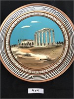 Copper Enamel Greece Collectible Plate