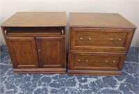 2 Solid Wood Office Desk Cabinets Y7C