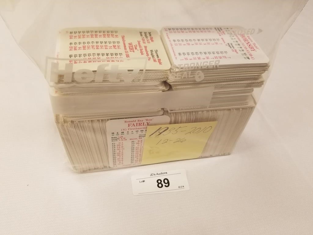 Lifetime Collection of Rare APBA Baseball Cards