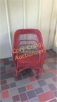 Red Wicker Patio chairs
