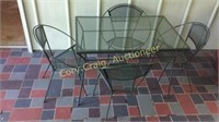 Wrought Iron Patio Table With 4 Chairs Glass Top