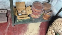 Sugar Cane Buckets, Glass Candle Holders, Pyrex,