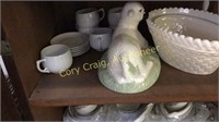 Sheep Cookie Jar, small Plates Cups, Porcelain