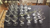 27 Etched Stem Glasses