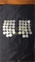 (44) Liberty Quarter Dollar Coins 1965-1970
