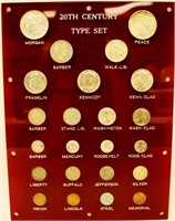 20th Century Coin Type Set in Lucite