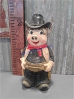 Pig sheriff statue (Black hat, shirt and pants)