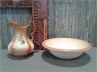 Pitcher and bowl with flower