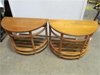 Rattan half moon table 2 x $