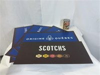 Affiches cartonnées : 4 Origine Québec & 1 Scotchs