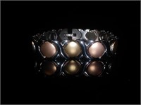 Tri-Color Stainless Steel XO Link Bracelet