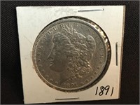 1891 Morgan Silver Dollar 90% Silver