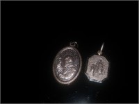(2) Religious Sterling Silver Pendants
