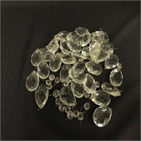 (62) Piece lot of Vintage Teardrop Crystal Prisms