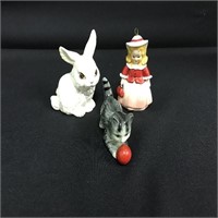 (3) Goebel Figures: Rabbit, Cat, & '88 Annual