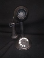 Black Painted Rotary Dial Candlestick Telephone