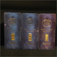 (3) 1 Gram Bars of Registered Gold by IGR