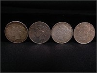 (4) Mint Marked Peace Silver Dollars 1922