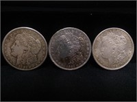 (3) 1921 Morgan Silver Dollars 1 From each Mint