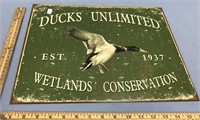 Tin wall hanger advertising ducks Unlimited Wetlan