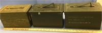 Lot of 3 metal ammo cans        (j 111)