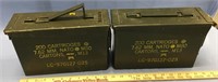 Lot of 2 small ammo cans, metal        (j 111)