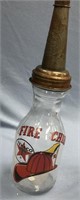 Vintage glass oil can with tin spout Texaco