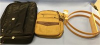 Lot with canvas satchel and Omaya brown hand bag