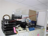 Group of office items ONTOP of file cabinets: