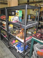 5 plastic 5 tier shelves NO CONTENTS/SHELF ONLY,