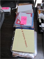 1 lot of notepads, hanging folders, envelopes &