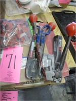 Banding tools includes: strap bander, snips,