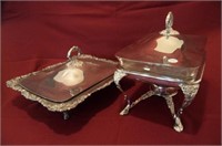 Silver Plate, Chafing Dish, Serving Tray
