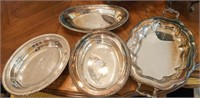 Silver Plate, Serving Trays (4)