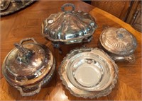 Silver Plate, Chafing Dish, Tureen, Vegetable