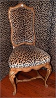 Chair, French Provincial, Leopard Print fabric