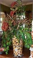 Leopard Print Vase with Faux Plants