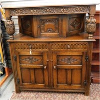 ANTIQUE ENGLISH HAND-CARVED BUFFET/SIDEBOARD