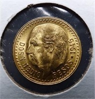 1945 MEXICO 2 1/2 PESO GOLD COIN