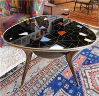 VINTAGE GUITAR PIC TABLE WITH GEOMETRIC PATTERN