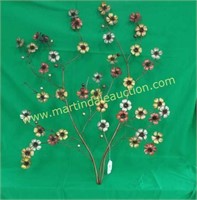 Metal Wall Art - Floral Branch, Multi-Colored