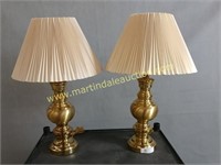 2) Brass Table Lamps - Approx 30 Inches