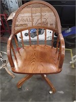 Vintage barrell back chair with wheels