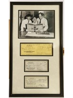 "Three Stooges" Framed Photo With Checks