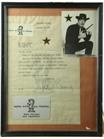 Richard Boone Framed Signed Personal Stationery