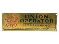 Brass Union Projectionists Sign