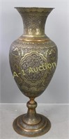Brass & Copper Tinned Persian Palatial Vase