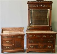 Three Piece 1880s Walnut Bedroom Set