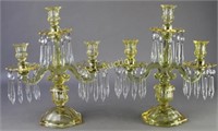 Stunning Pair of Heisey Triple Light Candelabra