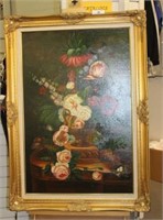 BEAUTIFULLY FRAMED FLORAL PAINTING